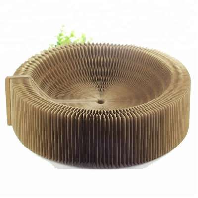 Anima House Cat Scratcher Lounge Bed Collapsible Round Shape for Big cat